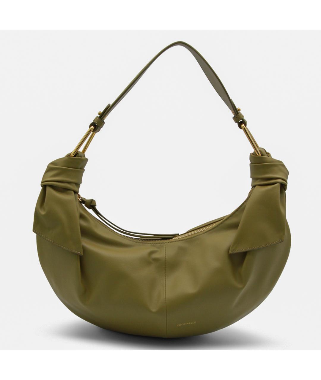 COCCINELLE Зеленая кожаная сумка через плечо, фото 5