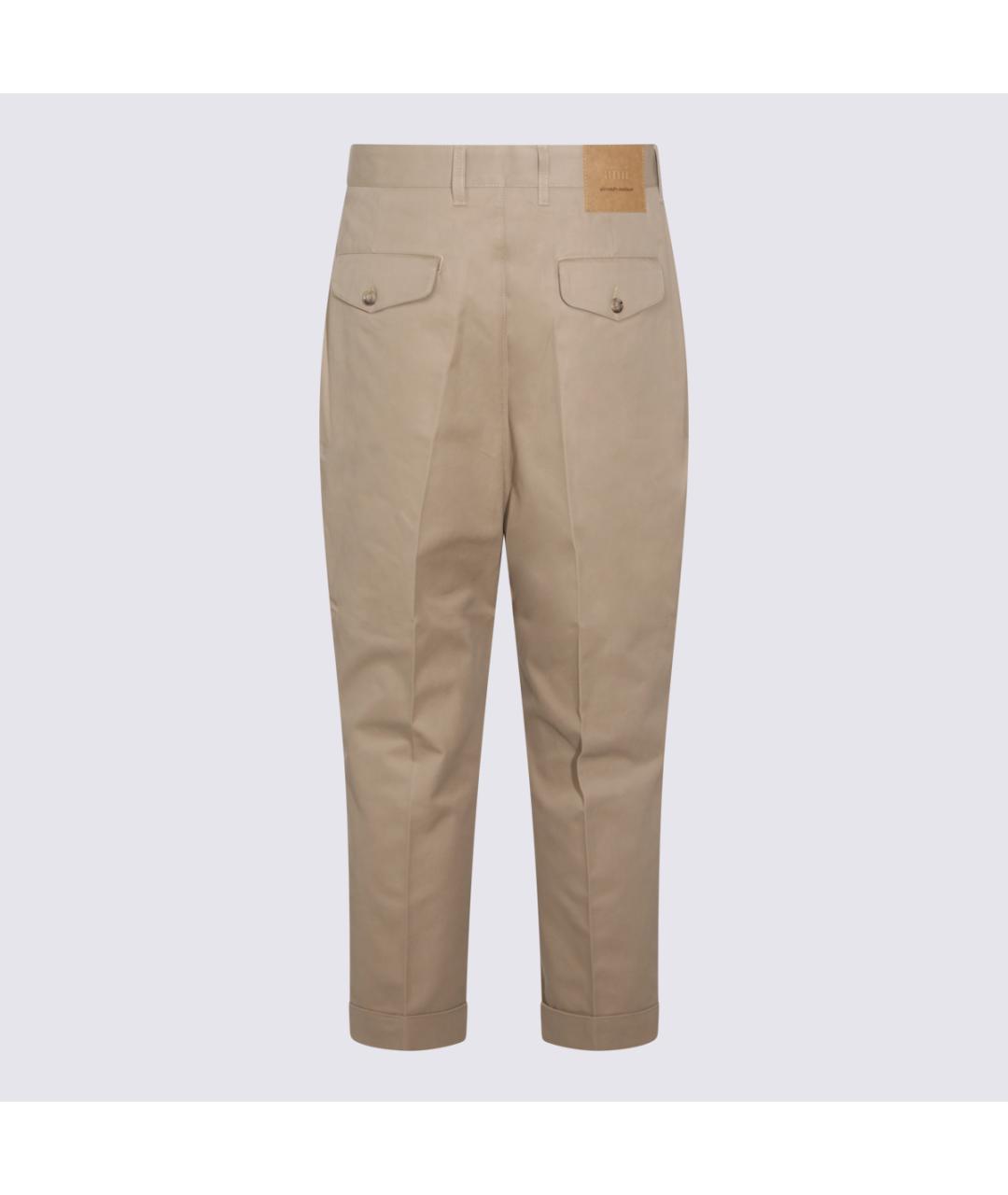 Ami Paris Бежевые хлопковые повседневные брюки, фото 2