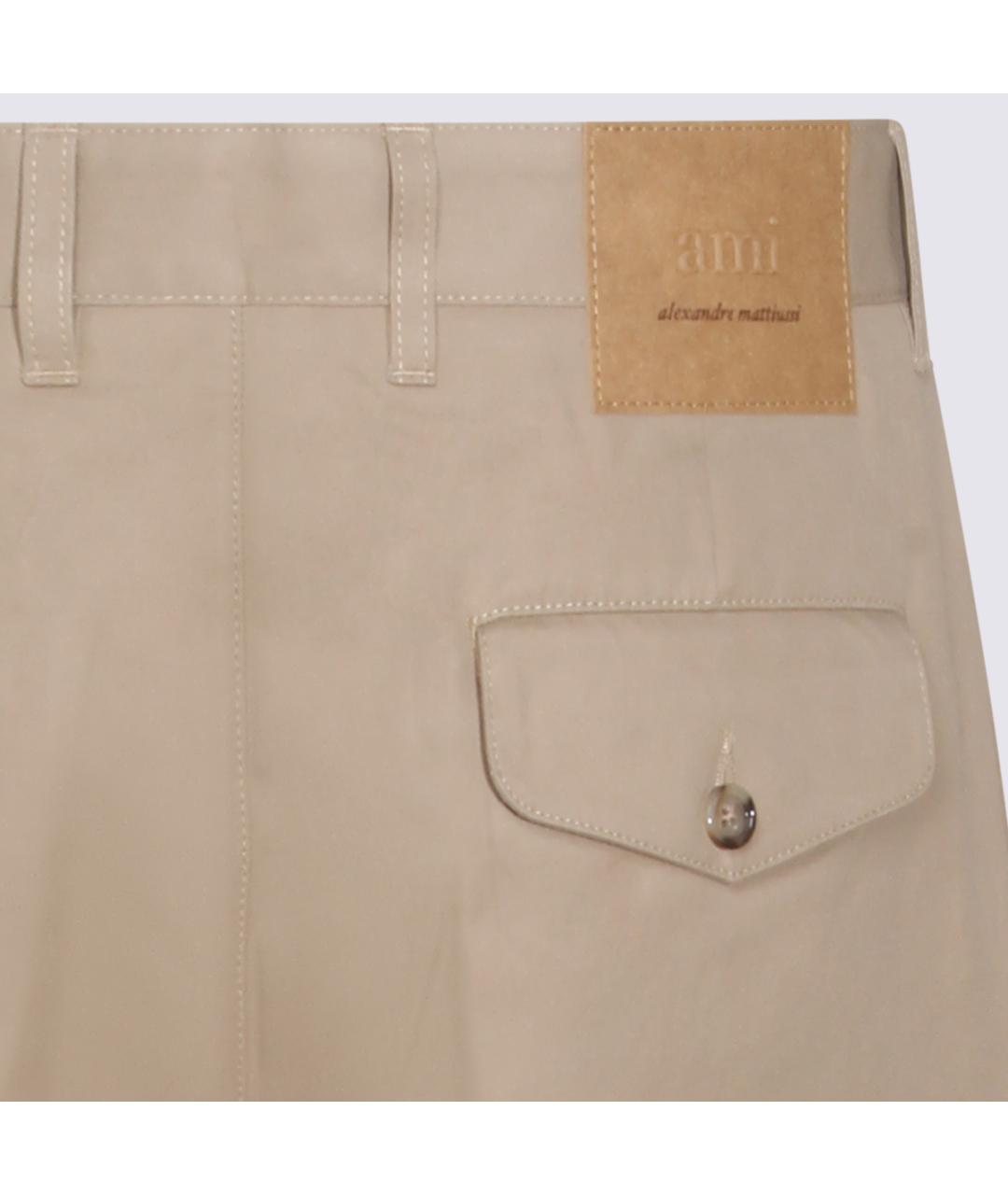 Ami Paris Бежевые хлопковые повседневные брюки, фото 4