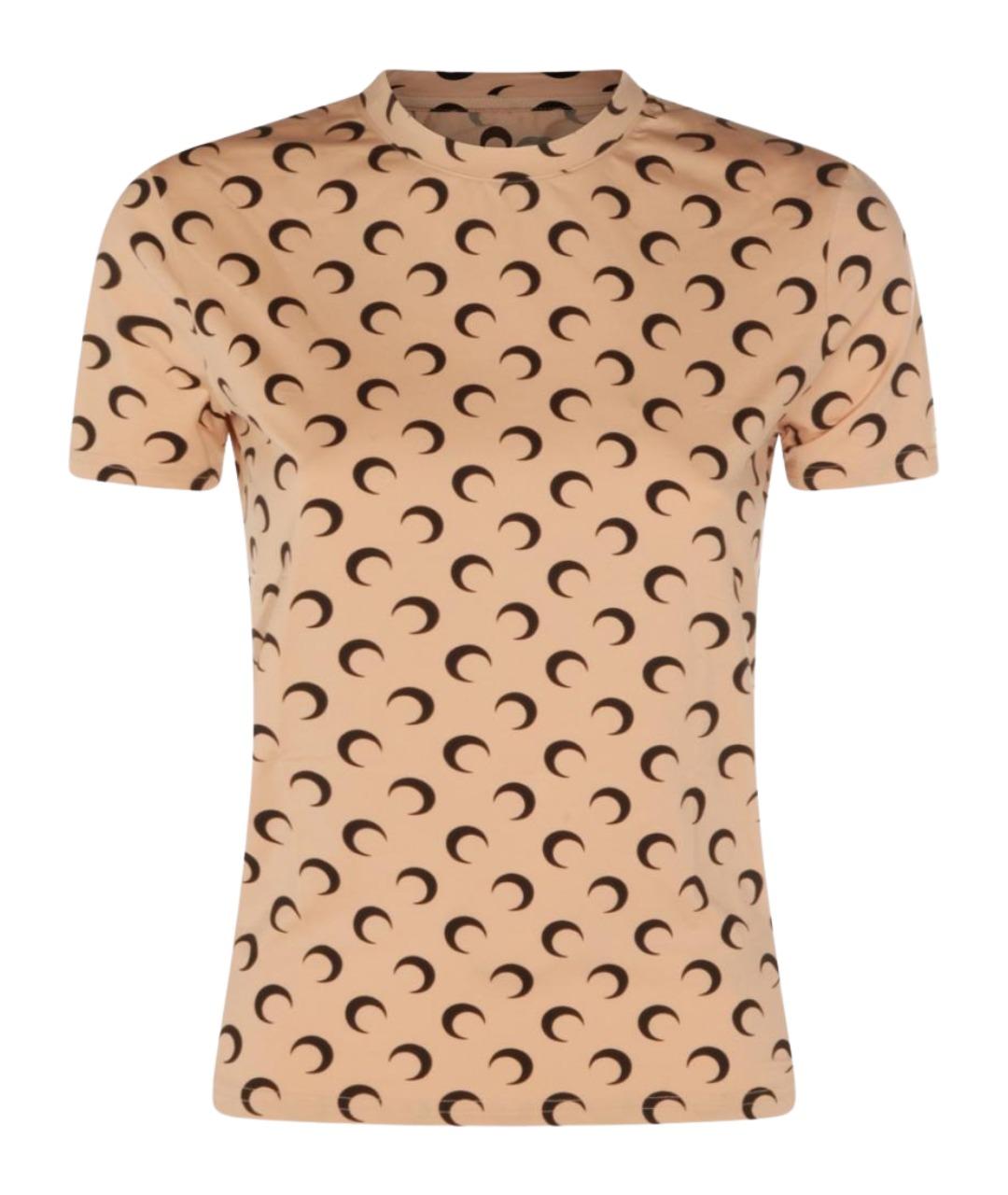 MARINE SERRE Бежевая полиамидовая футболка, фото 1