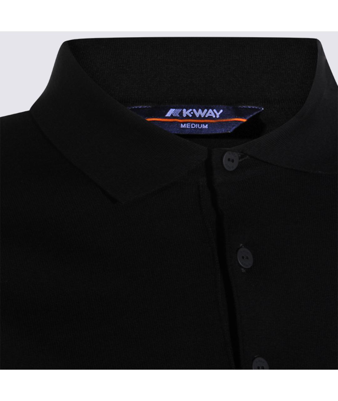 K-WAY Черное хлопковое поло с коротким рукавом, фото 3
