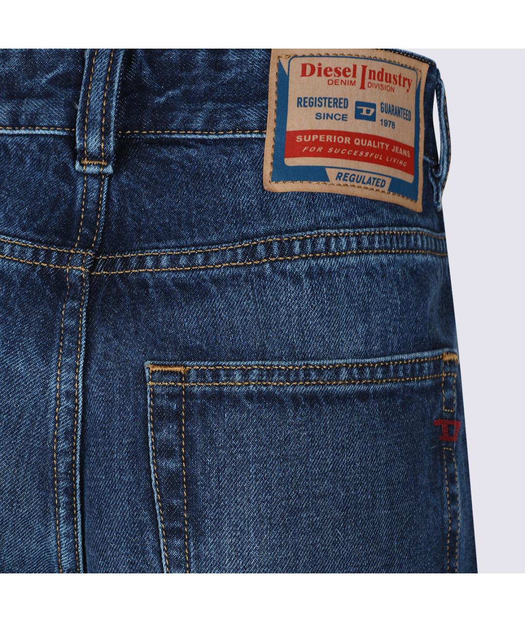 DIESEL Синие хлопковые прямые джинсы, фото 4