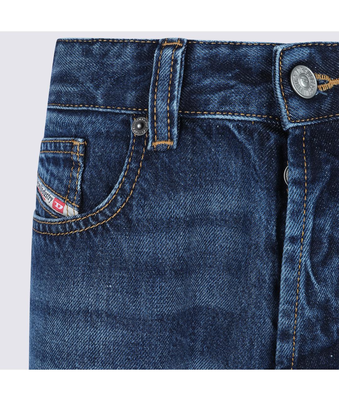 DIESEL Синие хлопковые прямые джинсы, фото 3