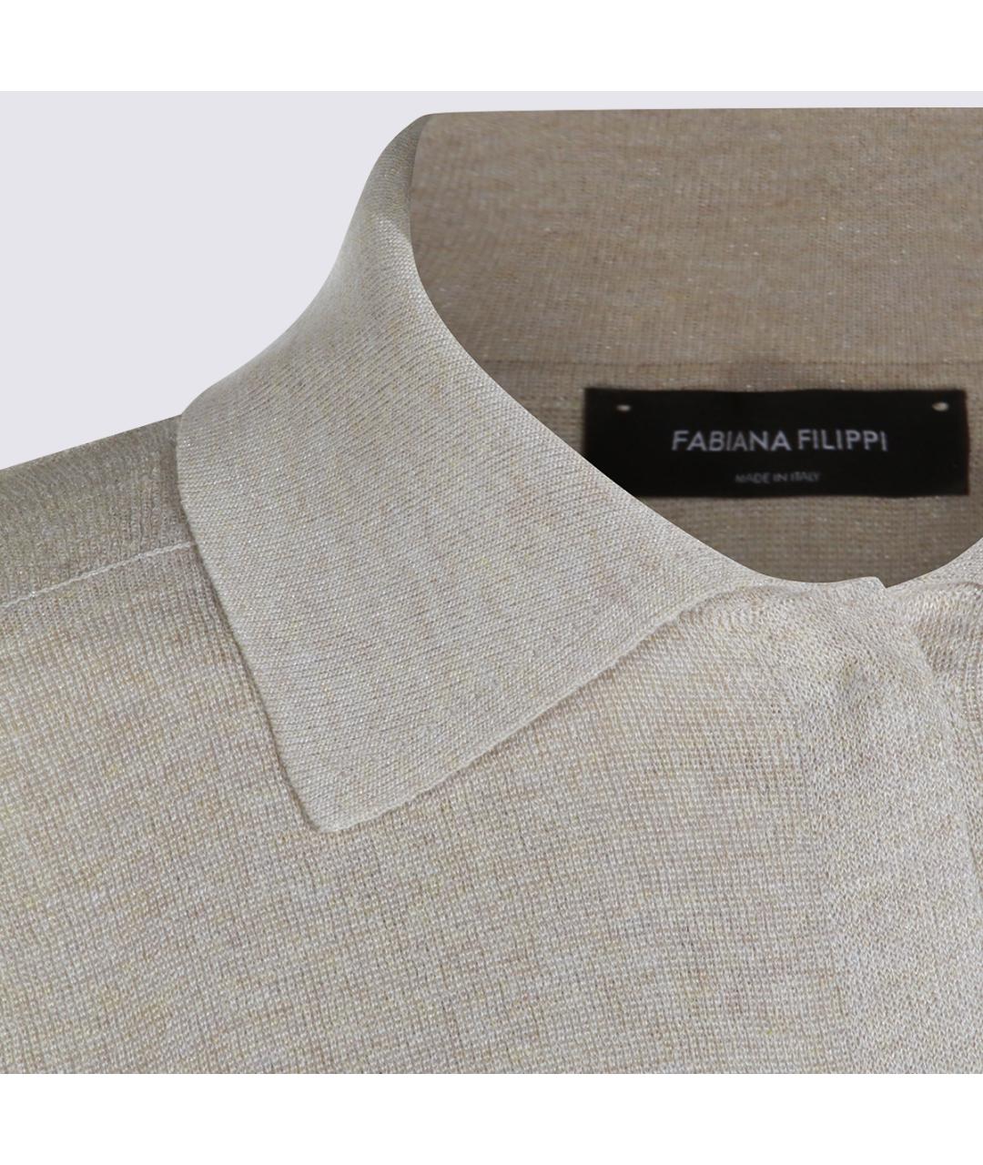 FABIANA FILIPPI Бежевая вискозная футболка, фото 4