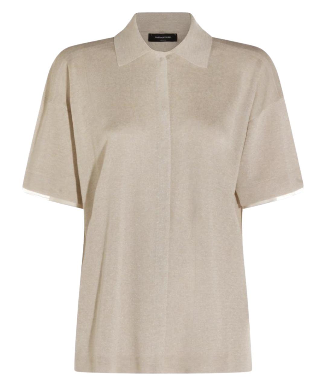 FABIANA FILIPPI Бежевая вискозная футболка, фото 1
