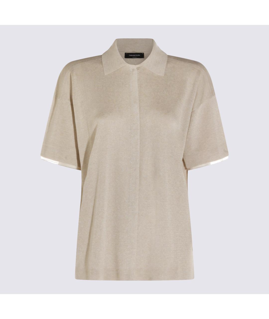 FABIANA FILIPPI Бежевая вискозная футболка, фото 5