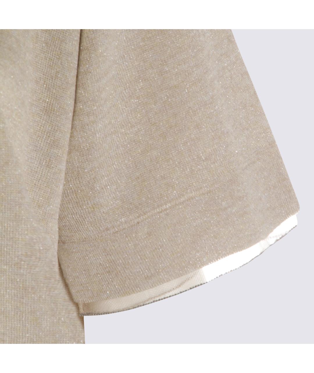 FABIANA FILIPPI Бежевая вискозная футболка, фото 3