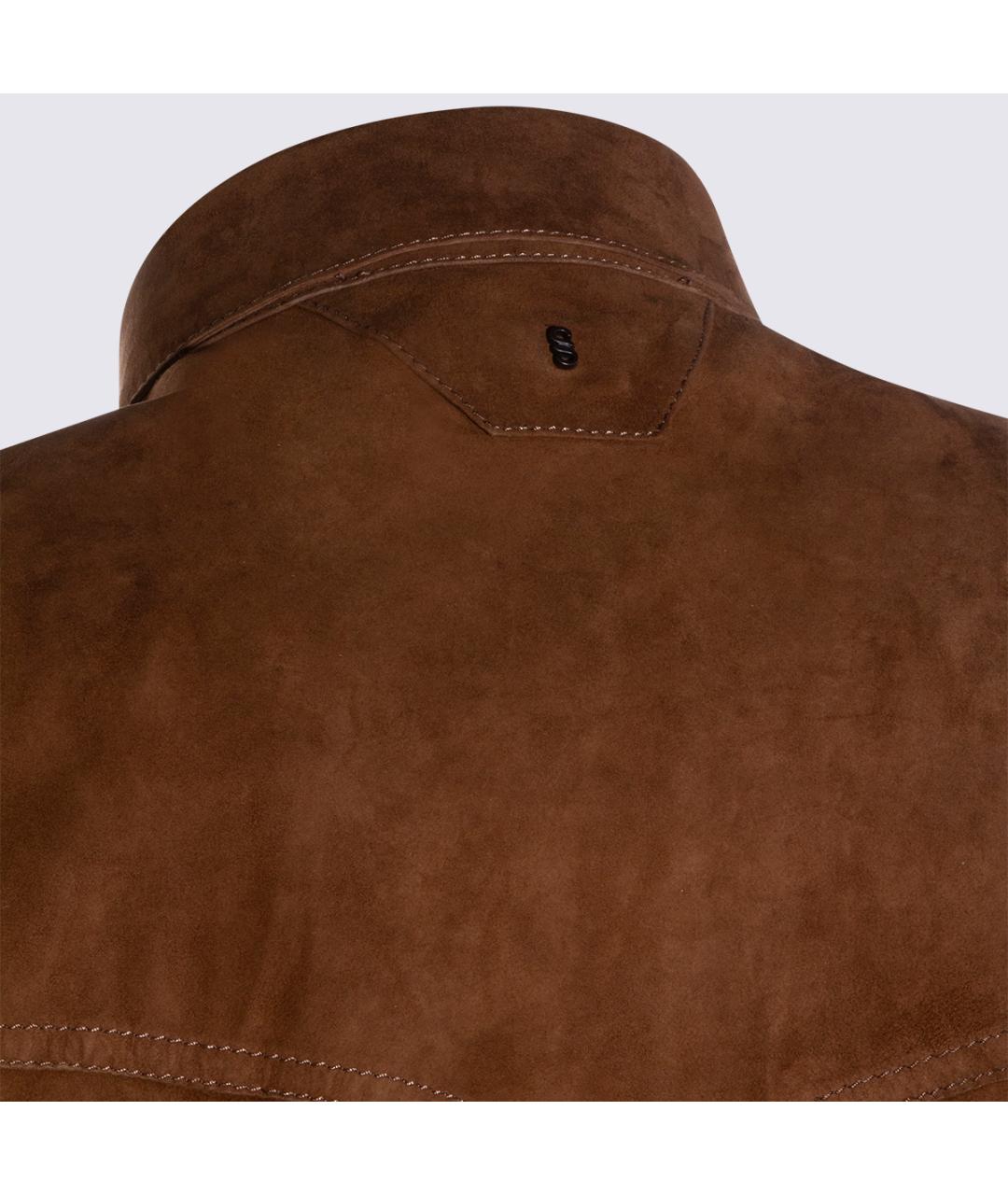 SANTORO Коричневая кожаная куртка, фото 4