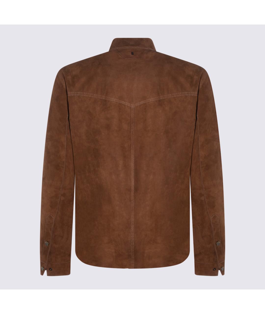 SANTORO Коричневая кожаная куртка, фото 2