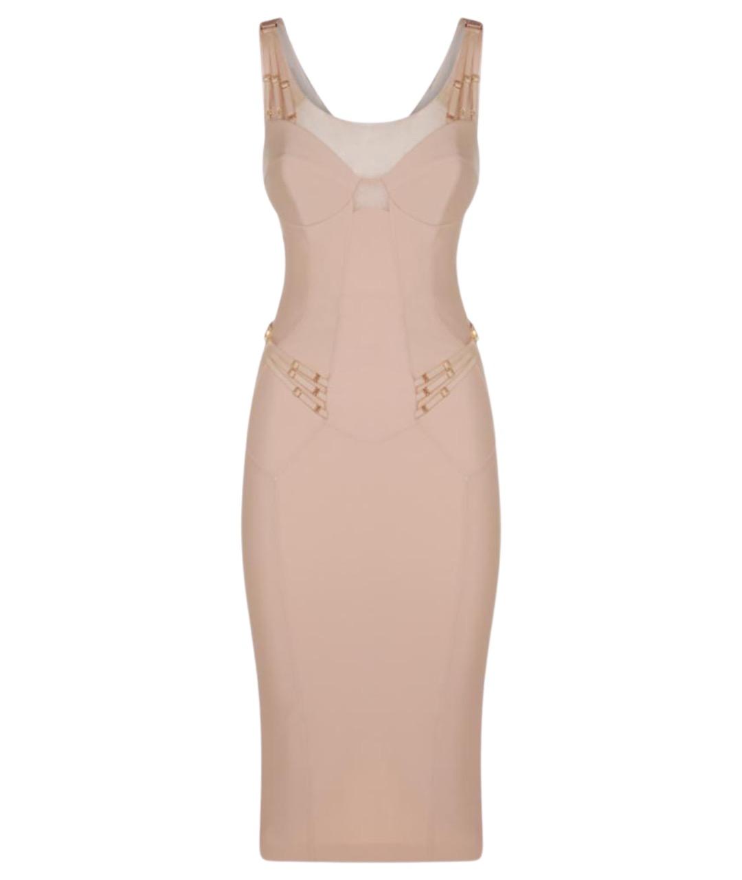 ELISABETTA FRANCHI Бежевое вечернее платье, фото 1