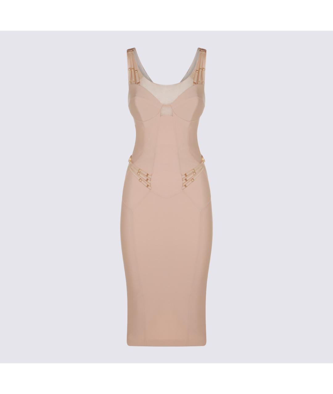 ELISABETTA FRANCHI Бежевое вечернее платье, фото 5