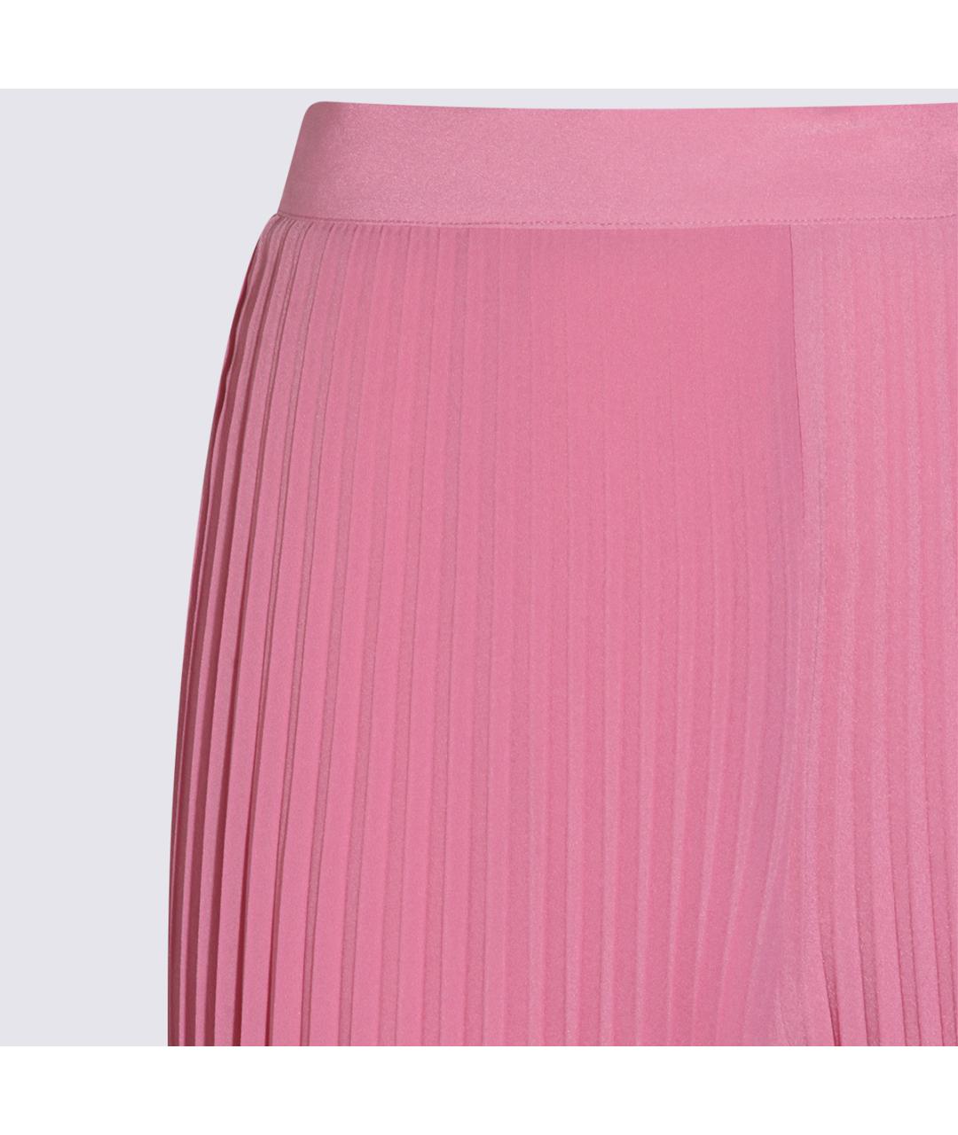 TWIN-SET Розовые полиэстеровые прямые брюки, фото 3