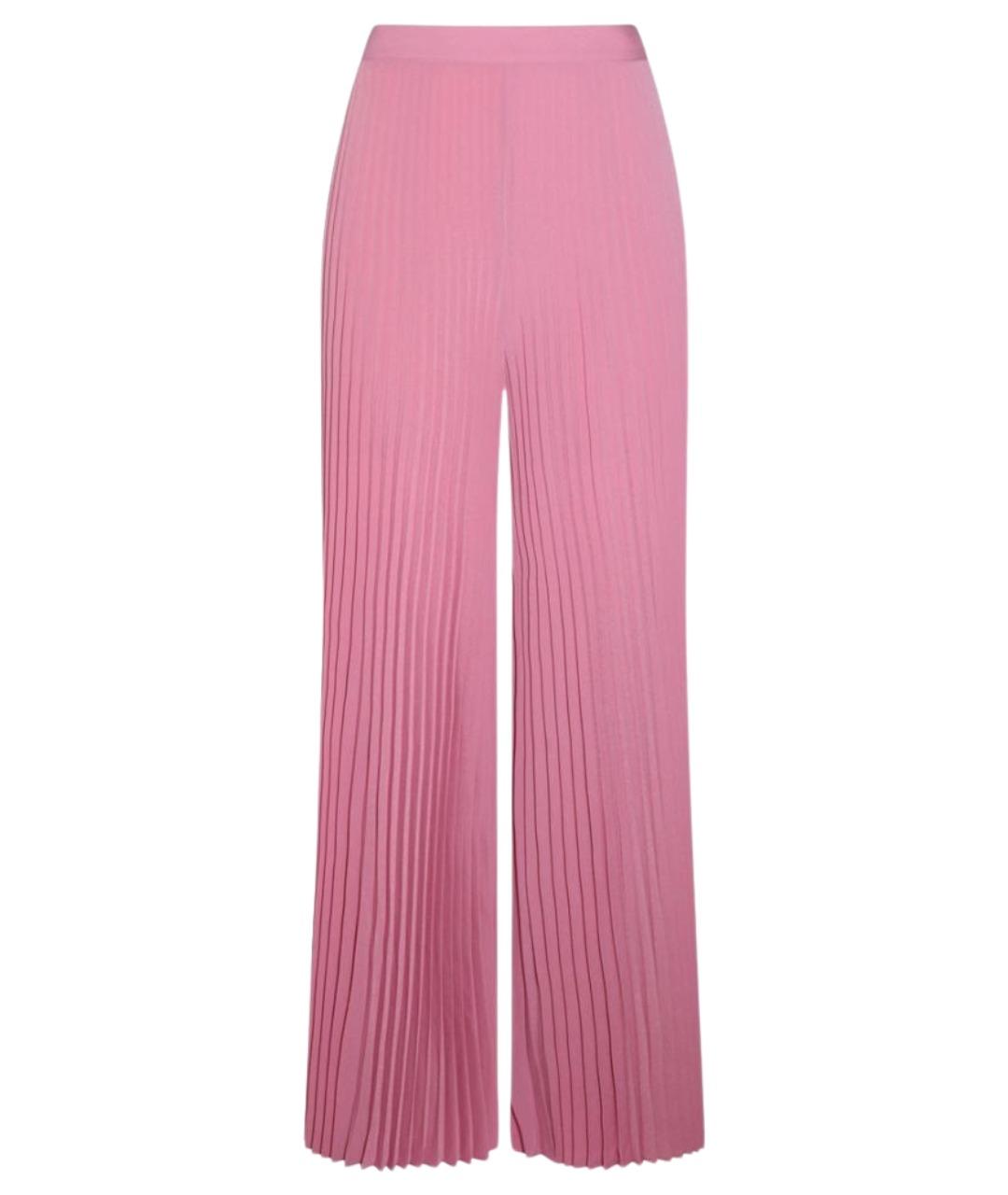 TWIN-SET Розовые полиэстеровые прямые брюки, фото 1