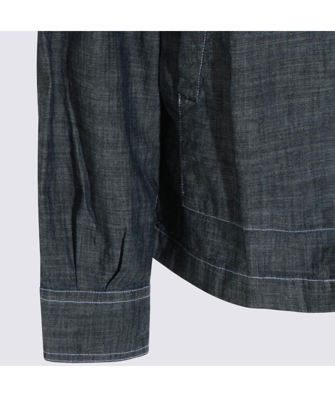 CP COMPANY Синяя хлопковая кэжуал рубашка, фото 4