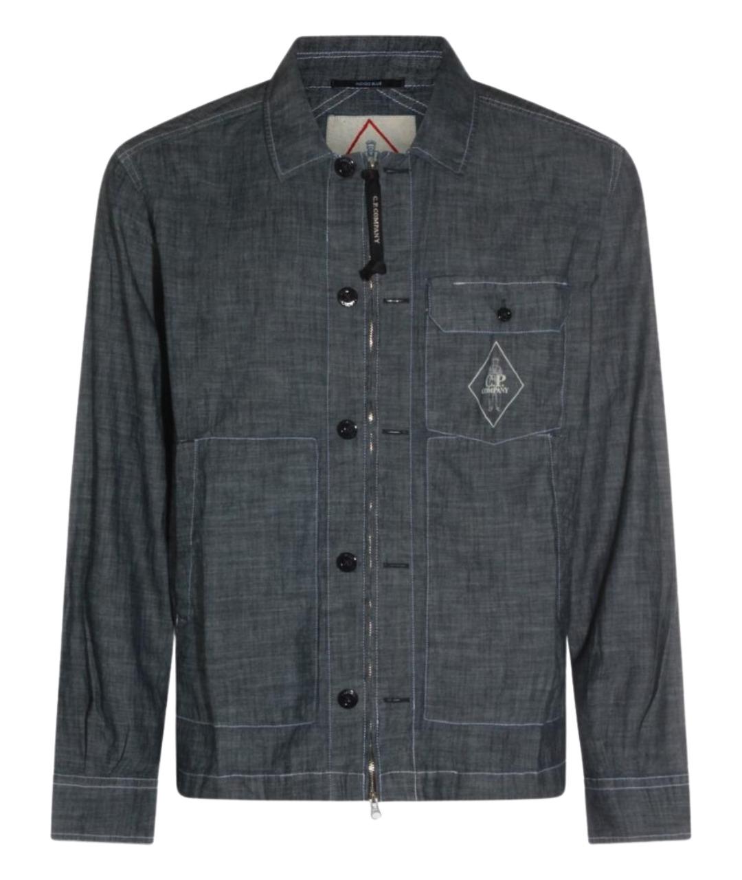 CP COMPANY Синяя хлопковая кэжуал рубашка, фото 1
