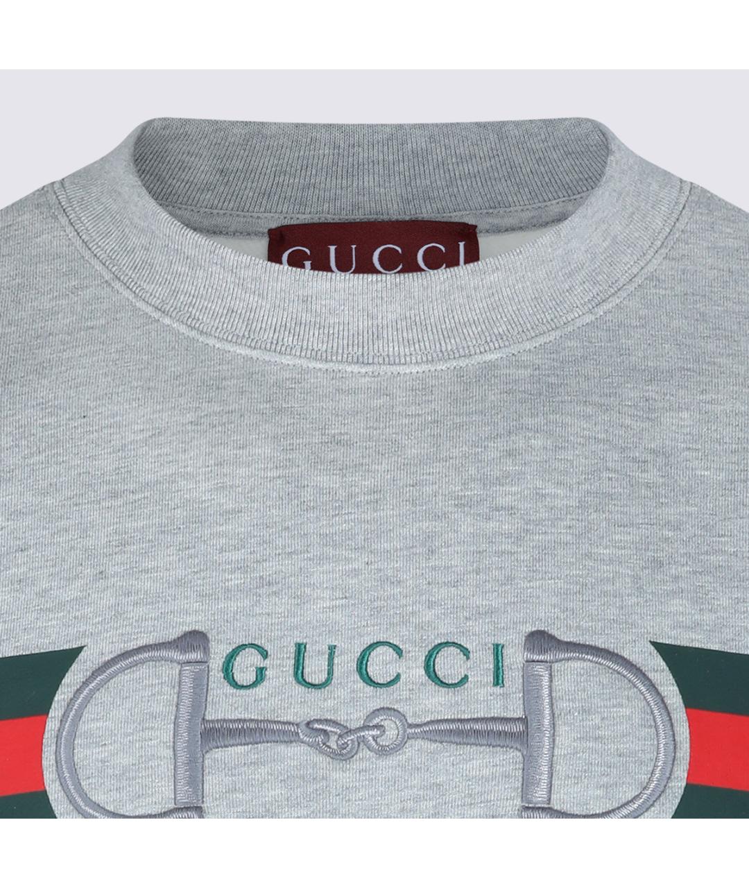 GUCCI Серый хлопковый джемпер / свитер, фото 3
