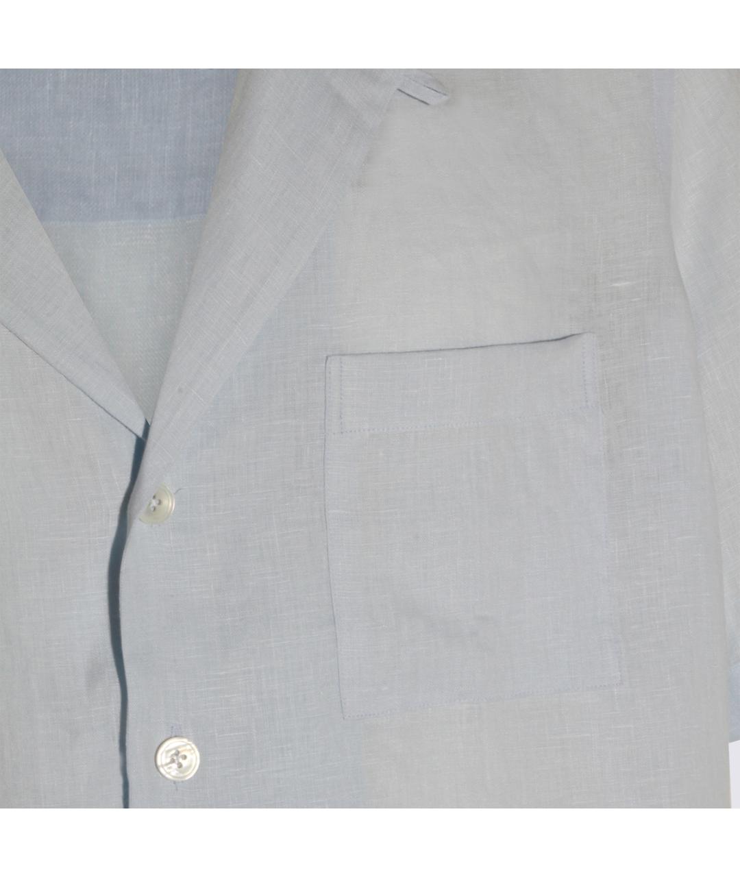 LARDINI Голубая льняная кэжуал рубашка, фото 3