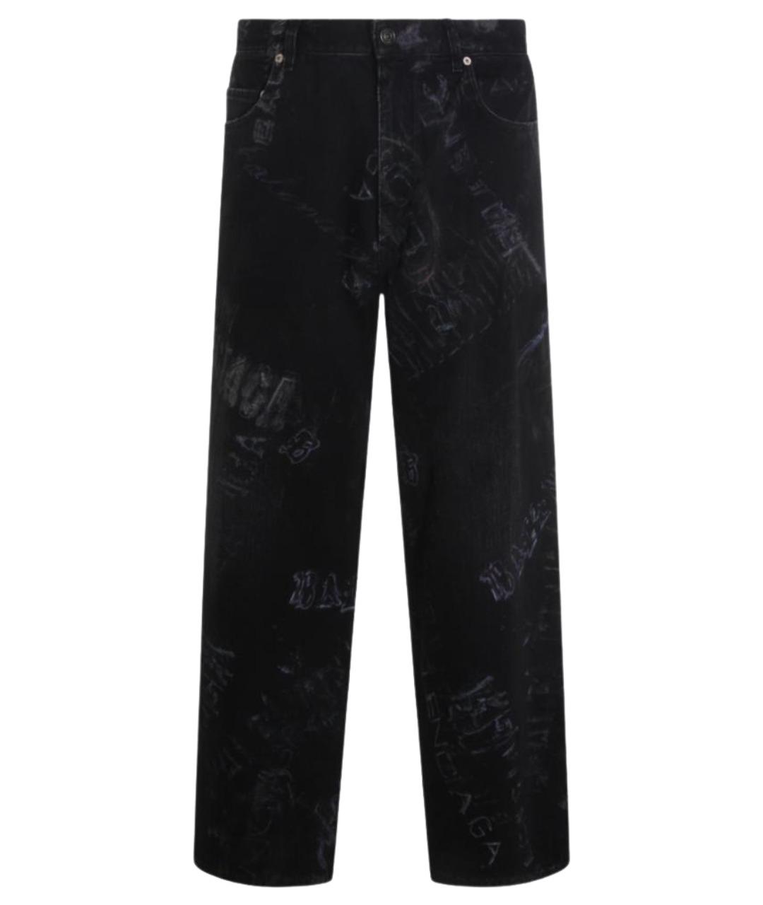 BALENCIAGA Черные хлопковые прямые джинсы, фото 1