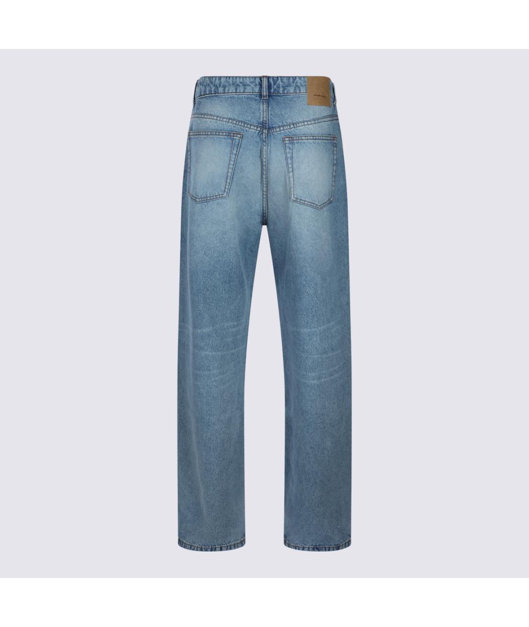 Ami Paris Синие хлопковые прямые джинсы, фото 2