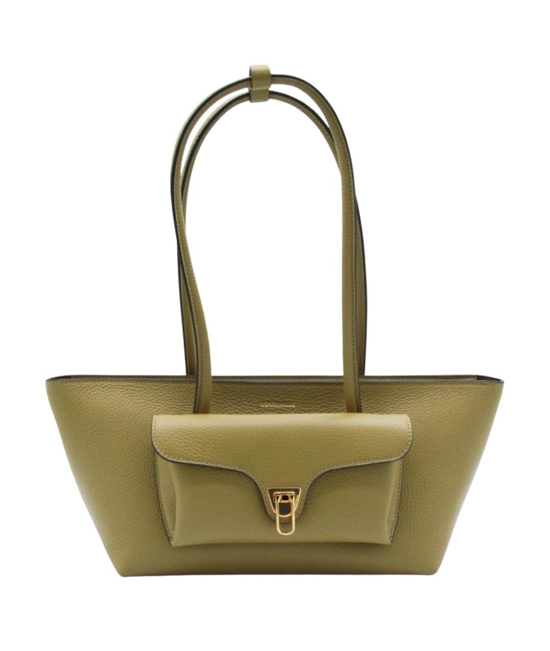 COCCINELLE Зеленая кожаная сумка через плечо, фото 1