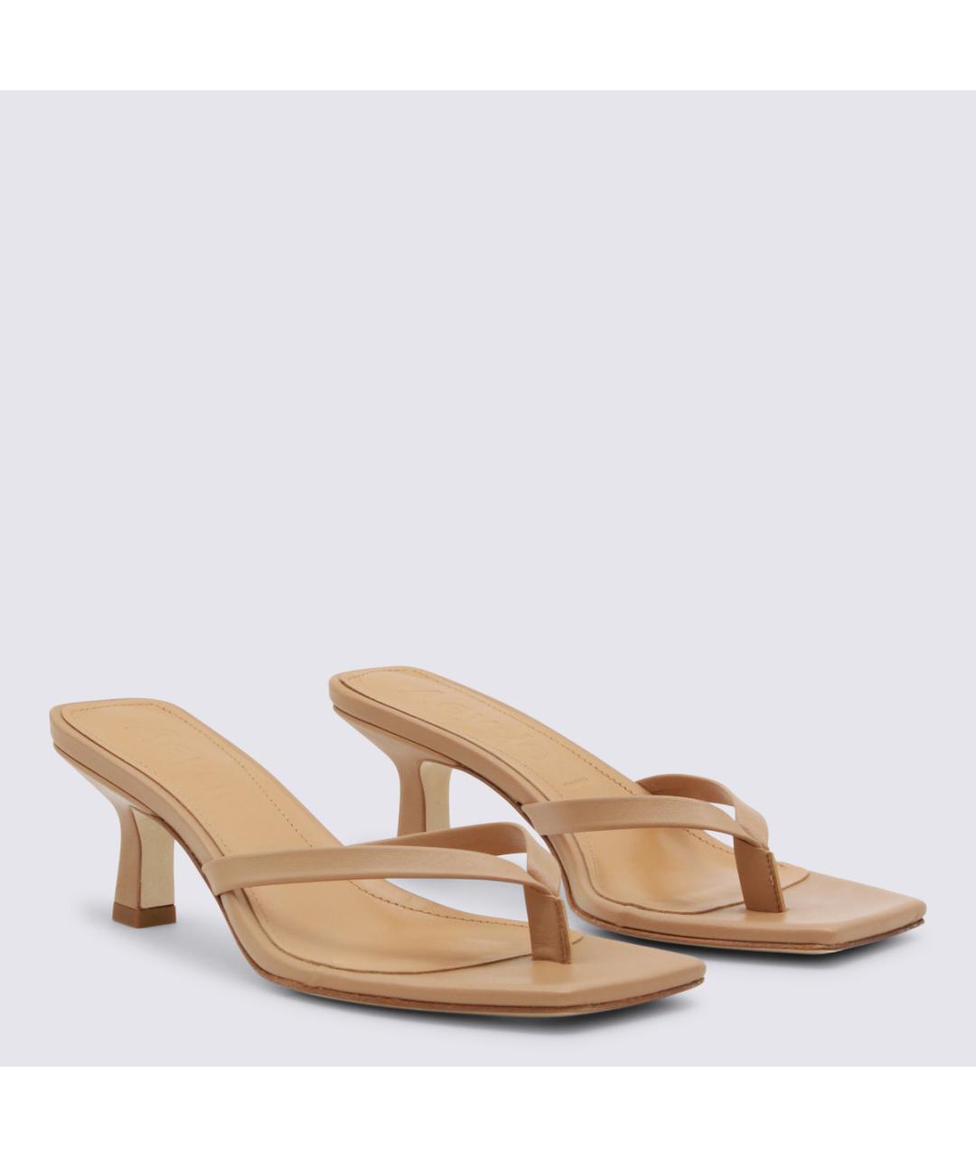 AEYDE Бежевые кожаные мюли, фото 2