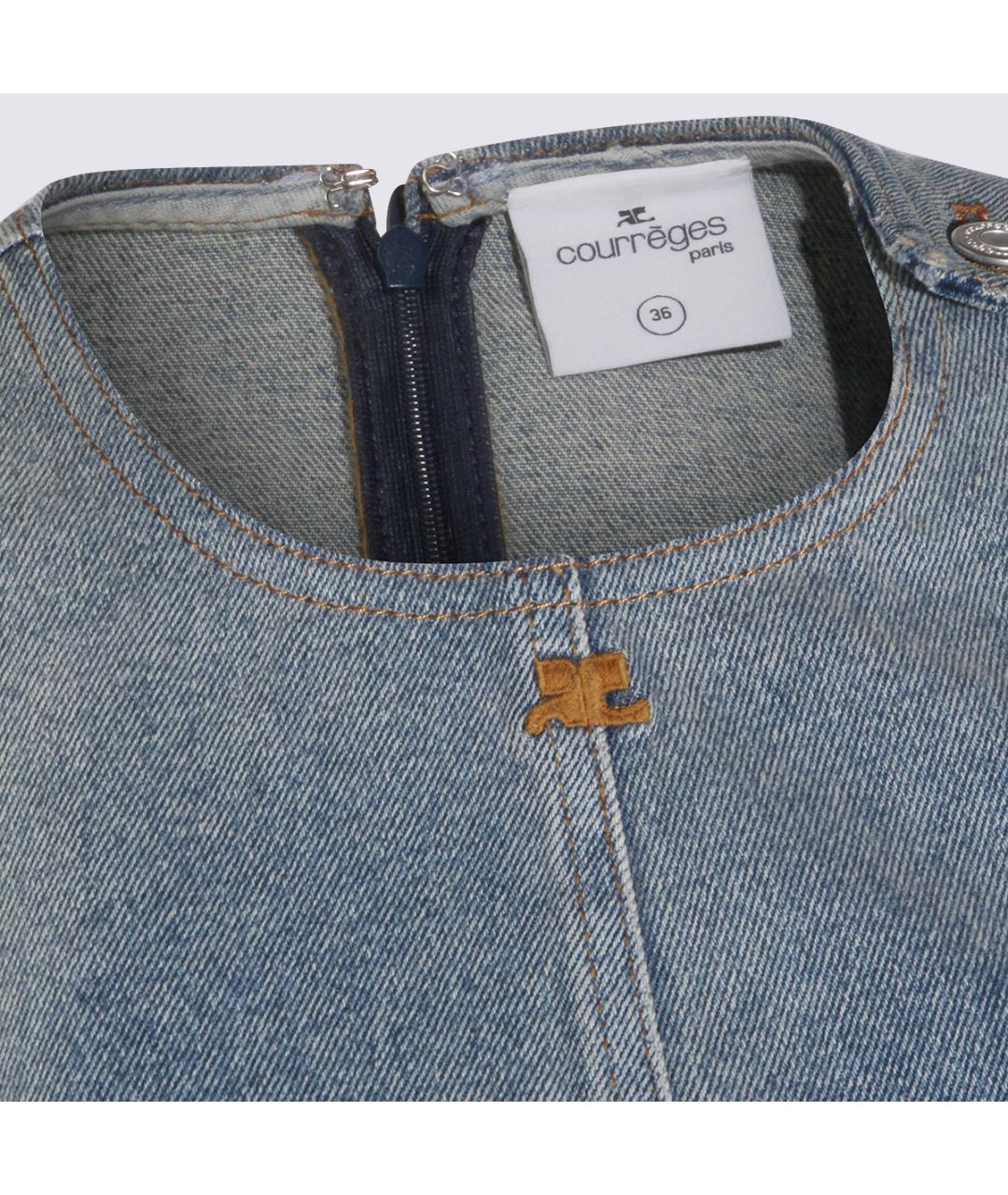 COURREGES Синее хлопковое повседневное платье, фото 3