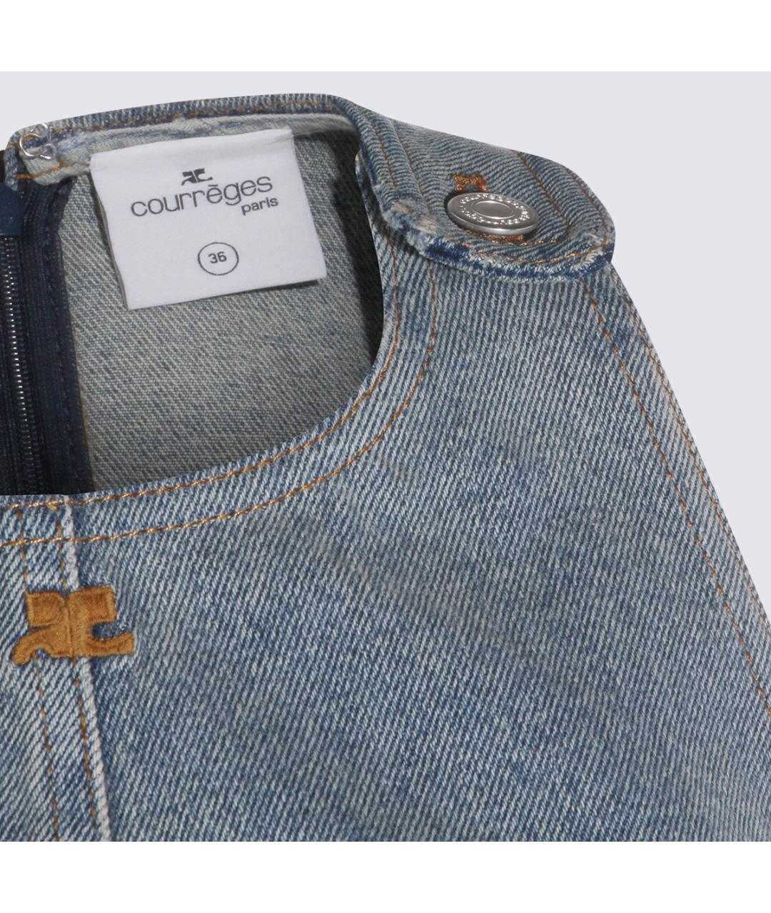 COURREGES Синее хлопковое повседневное платье, фото 4