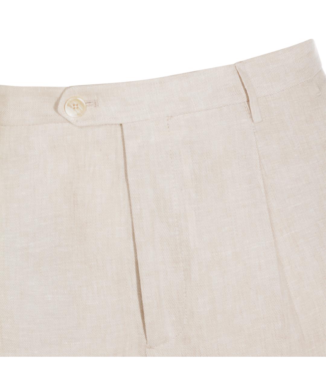 ETRO Бежевые льняные повседневные брюки, фото 3
