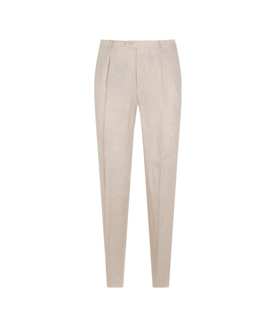 ETRO Бежевые льняные повседневные брюки, фото 5