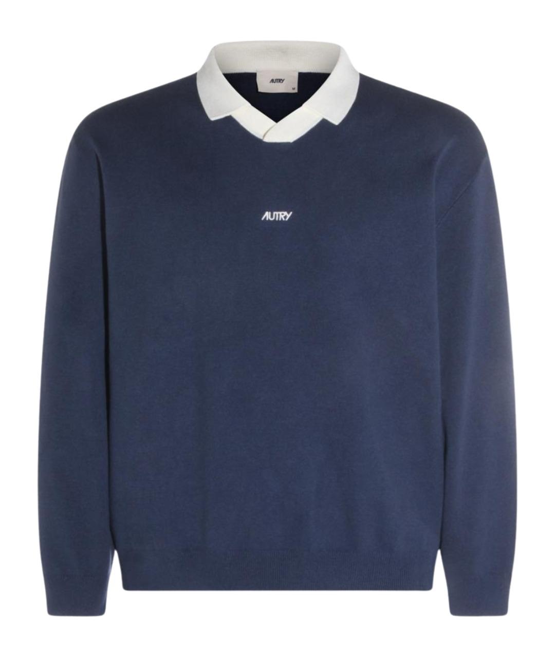 AUTRY Синий хлопковый джемпер / свитер, фото 1