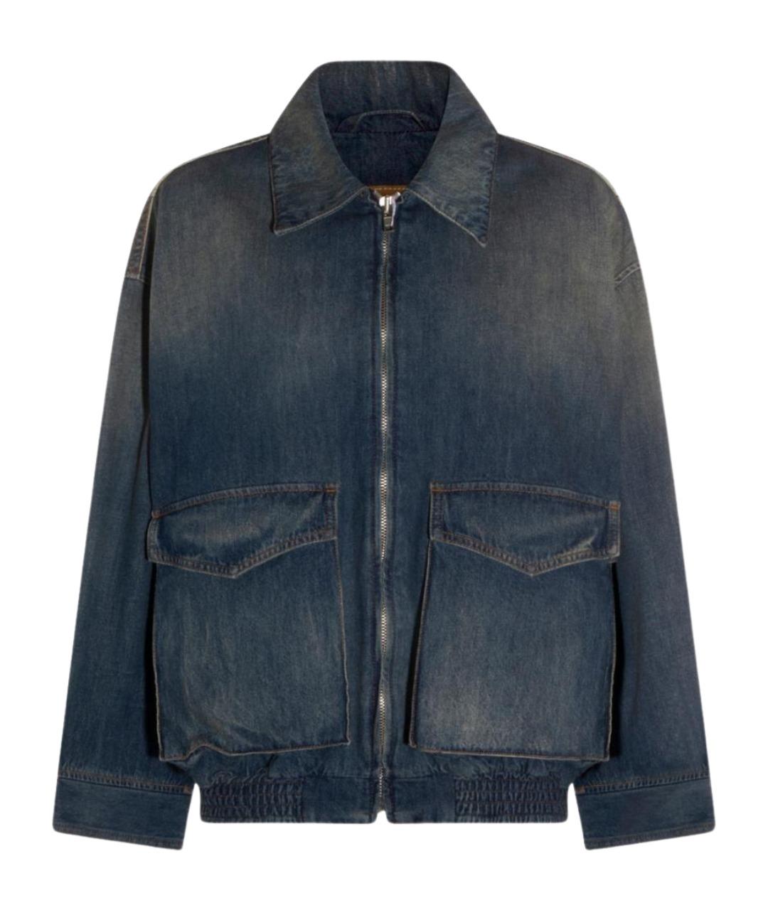 MM6 MAISON MARGIELA Темно-синяя хлопковая куртка, фото 1