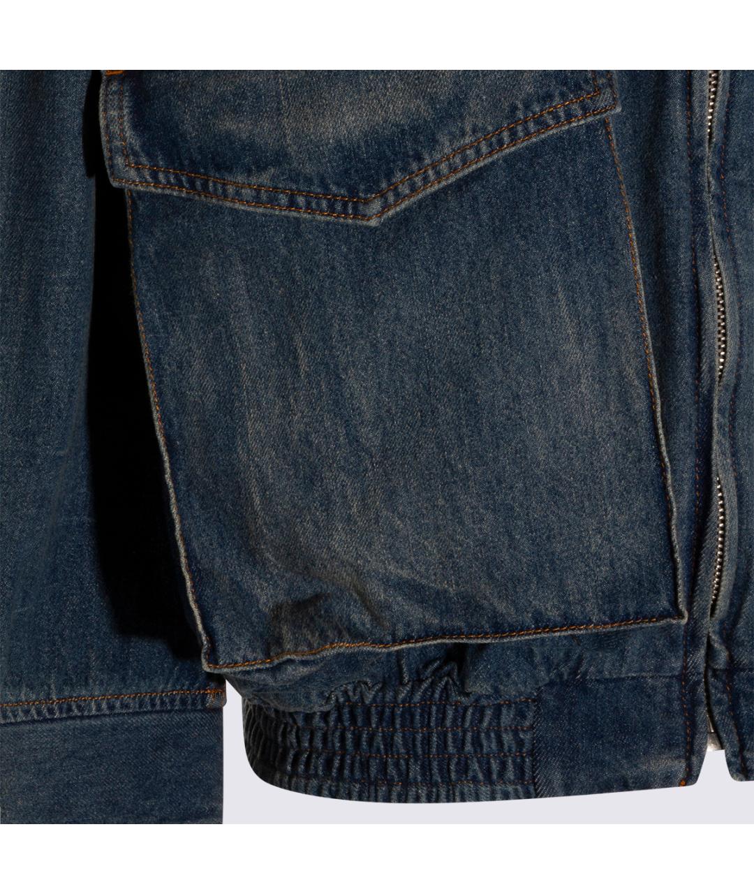 MM6 MAISON MARGIELA Темно-синяя хлопковая куртка, фото 3