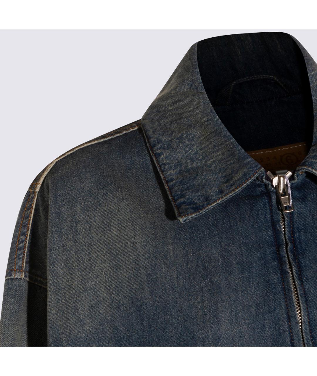 MM6 MAISON MARGIELA Темно-синяя хлопковая куртка, фото 4