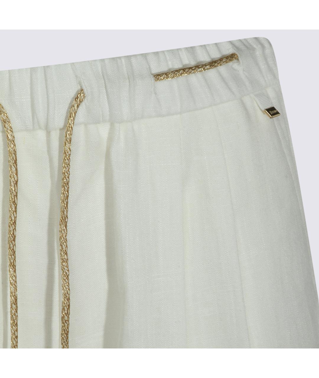 HERNO Белые вискозные прямые брюки, фото 3