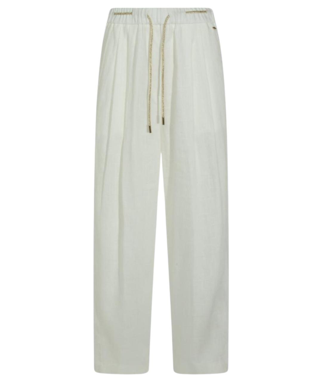 HERNO Белые вискозные прямые брюки, фото 1