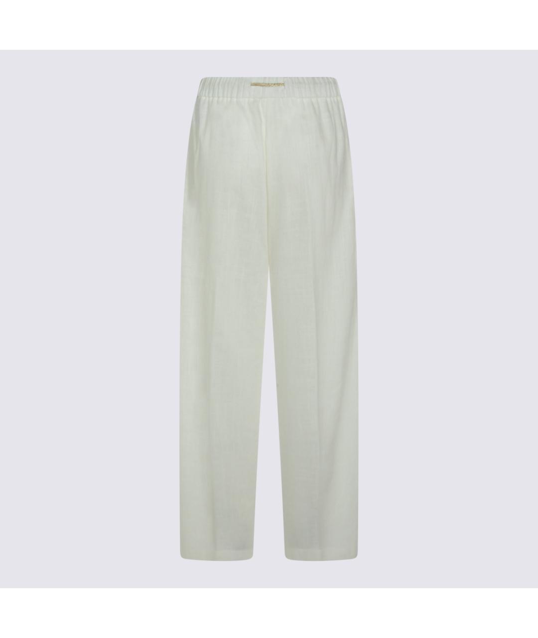 HERNO Белые вискозные прямые брюки, фото 2