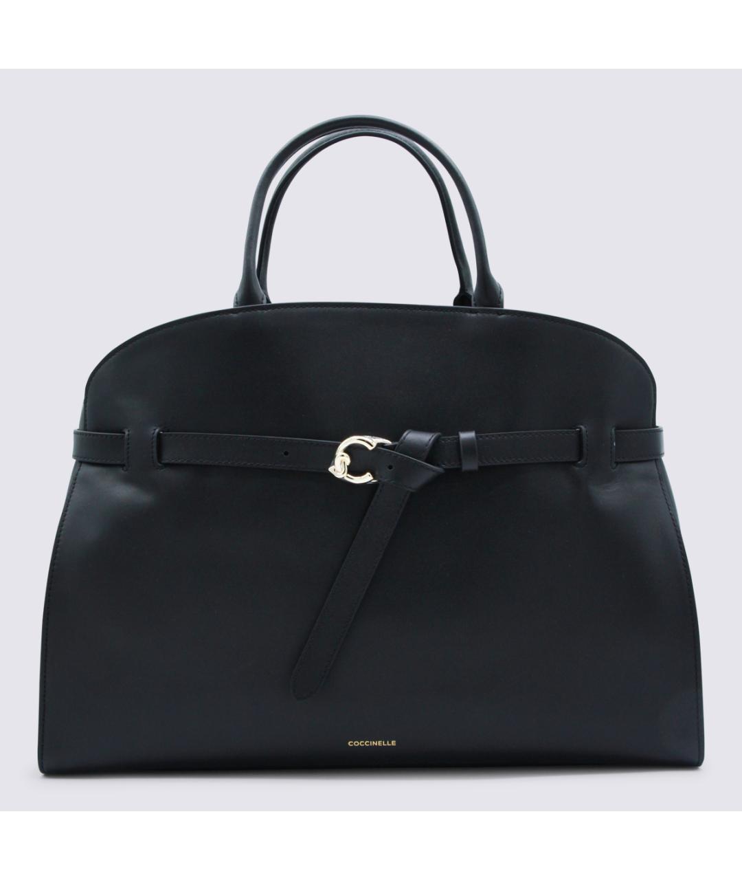 COCCINELLE Черная кожаная сумка тоут, фото 5