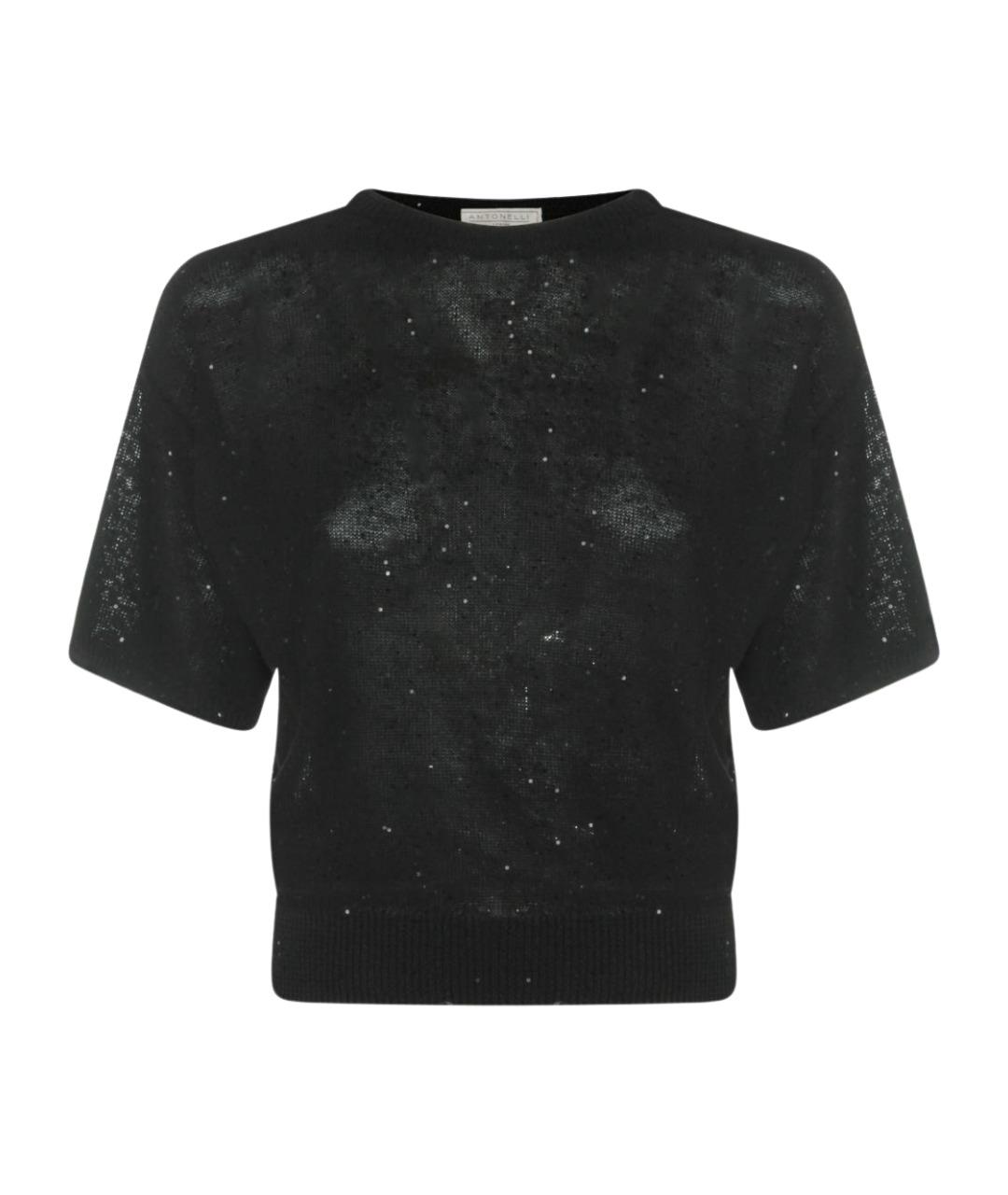 ANTONELLI FIRENZE Черный льняной джемпер / свитер, фото 1