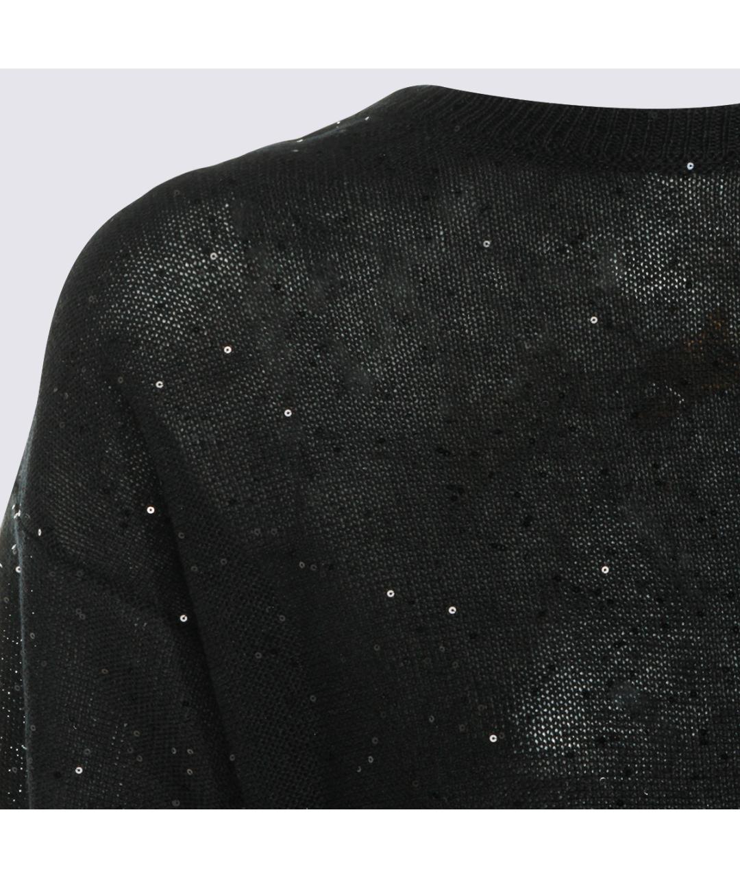 ANTONELLI FIRENZE Черный льняной джемпер / свитер, фото 3