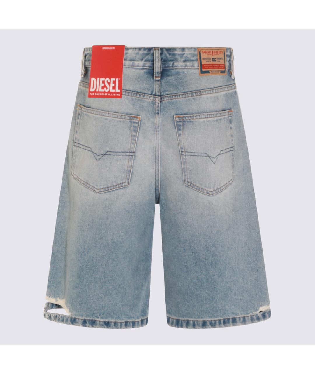 DIESEL Голубые хлопковые шорты, фото 2