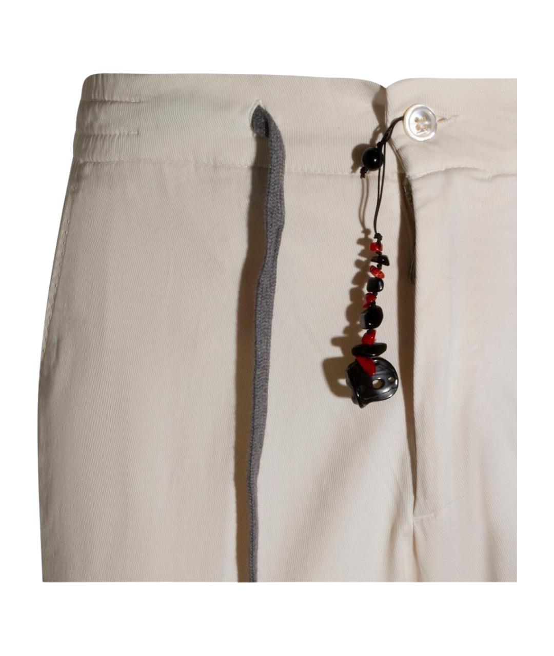 MARCO PESCAROLO Бежевые хлопковые повседневные брюки, фото 3