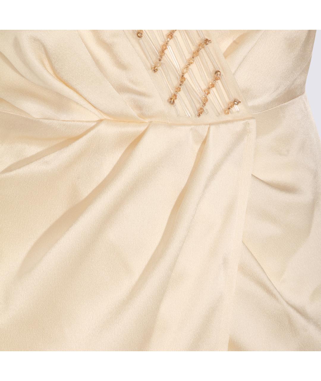ELISABETTA FRANCHI Бежевое вечернее платье, фото 4