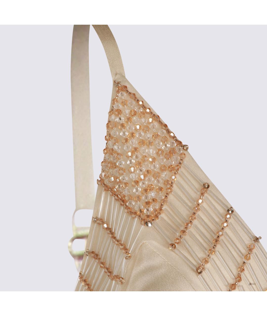 ELISABETTA FRANCHI Бежевое вечернее платье, фото 3