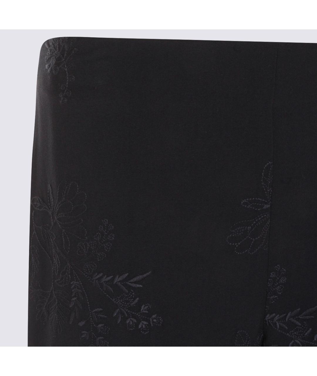 TWIN-SET Черные вискозные прямые брюки, фото 3