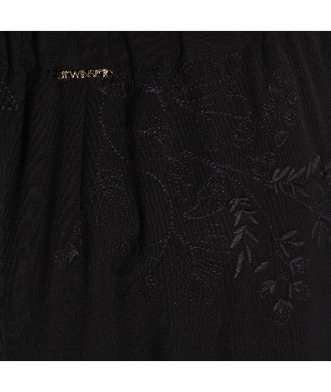 TWIN-SET Черные вискозные прямые брюки, фото 4