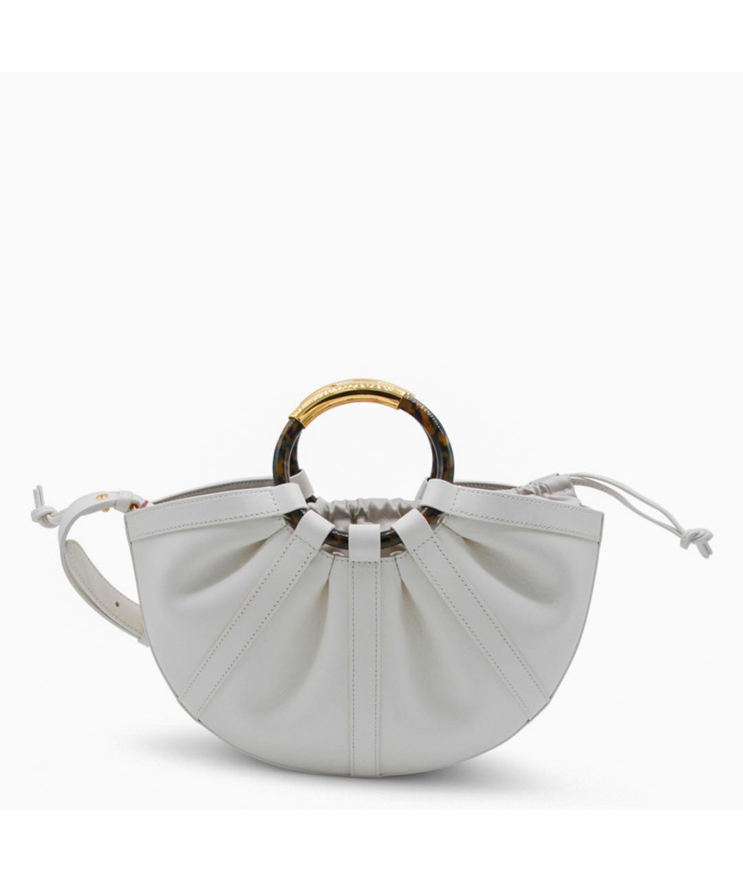 COCCINELLE Белая кожаная сумка с короткими ручками, фото 3
