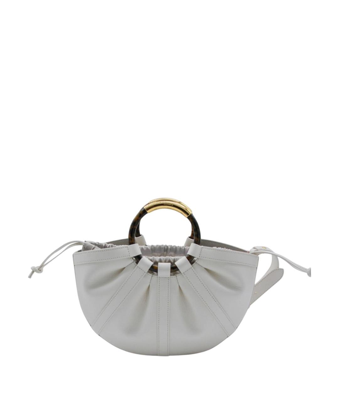 COCCINELLE Белая кожаная сумка с короткими ручками, фото 1