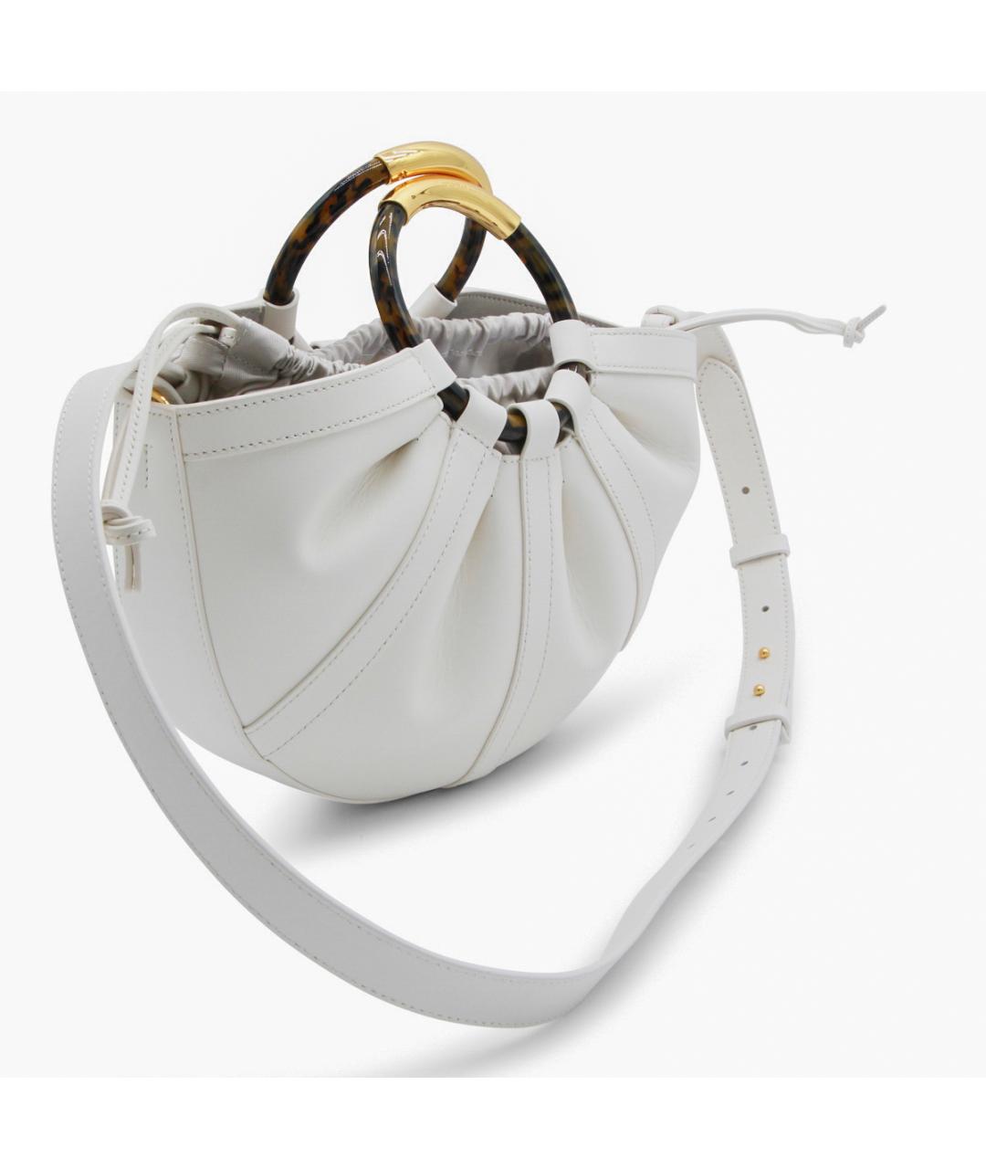 COCCINELLE Белая кожаная сумка с короткими ручками, фото 2