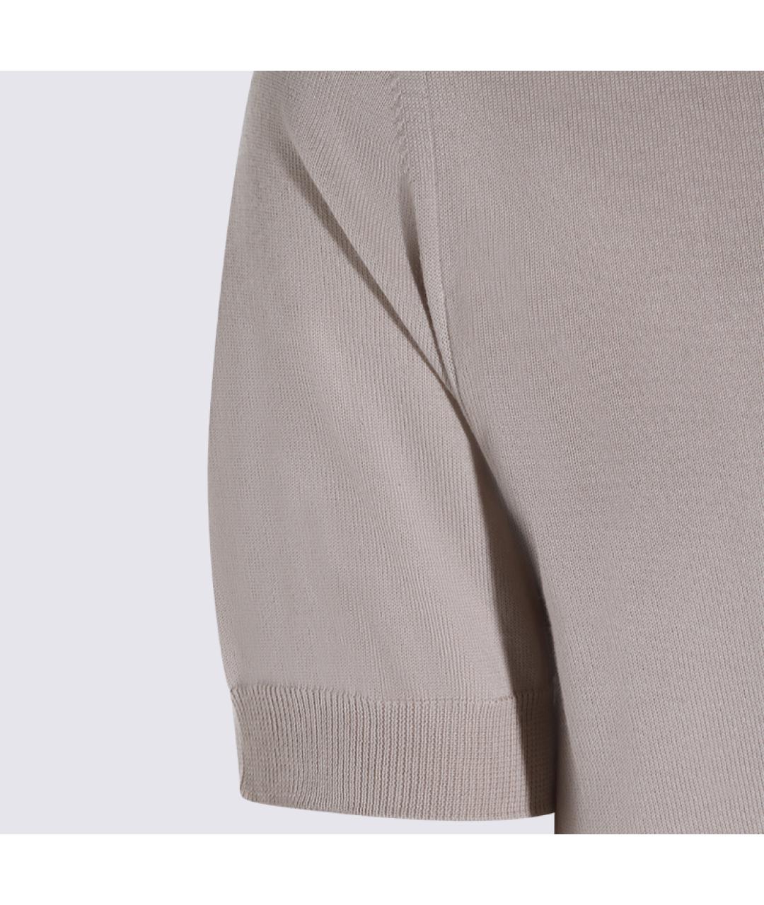 K-WAY Бежевое хлопковое поло с коротким рукавом, фото 4