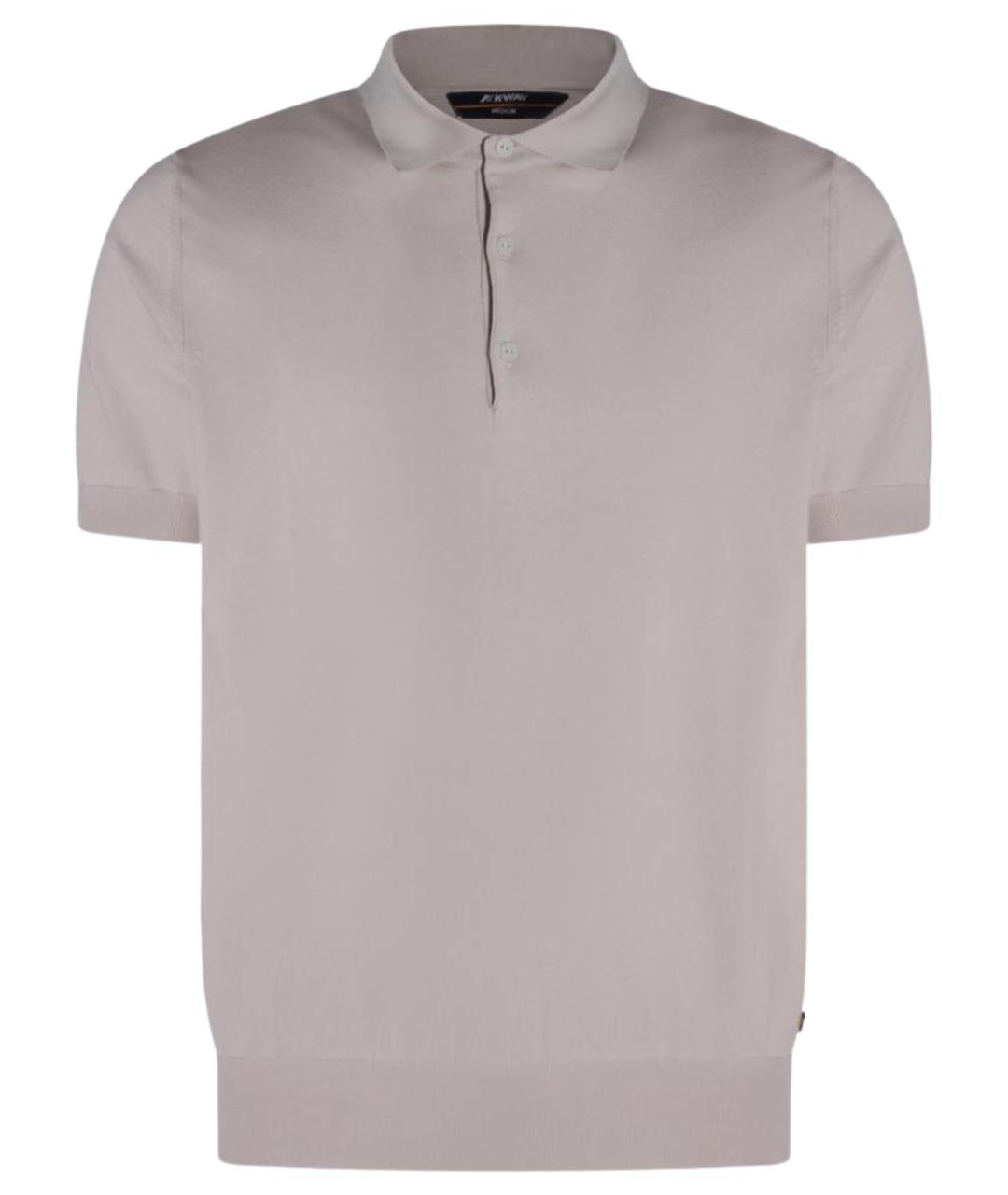 K-WAY Бежевое хлопковое поло с коротким рукавом, фото 1